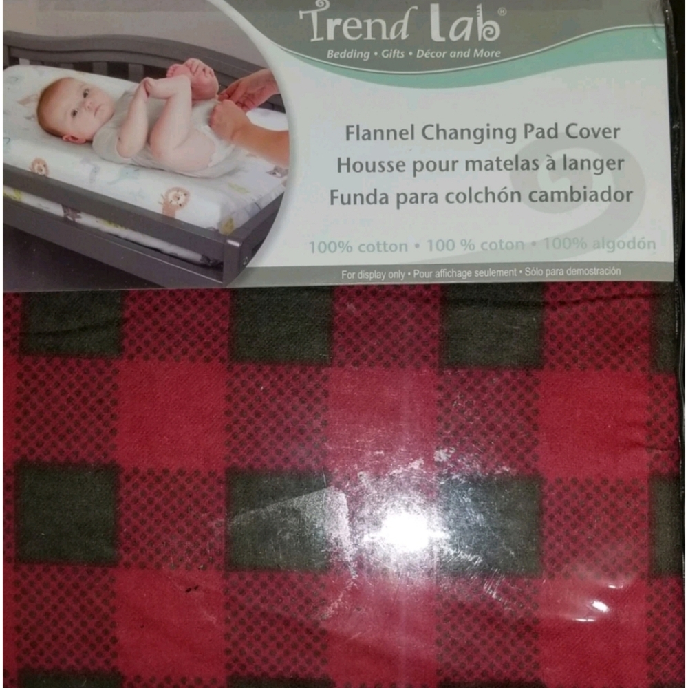 TREND LAB NORTHWOODS FANNEL CHANGING PAD COVER 100%COTTON COLOR BUFFALO CHECK